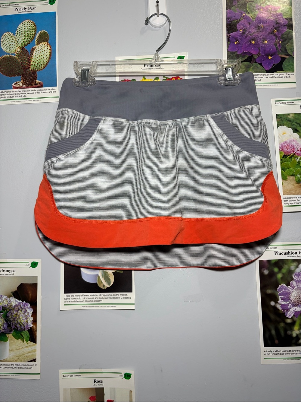 lululemon athletica Gray and Orange Striped Athletic Skort